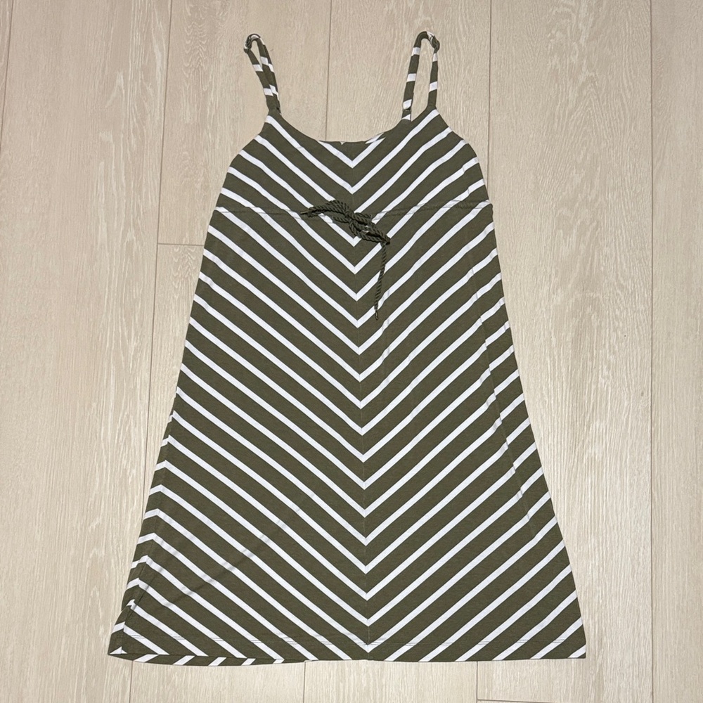 Tommy Bahama Olive and White Striped Mini Dress